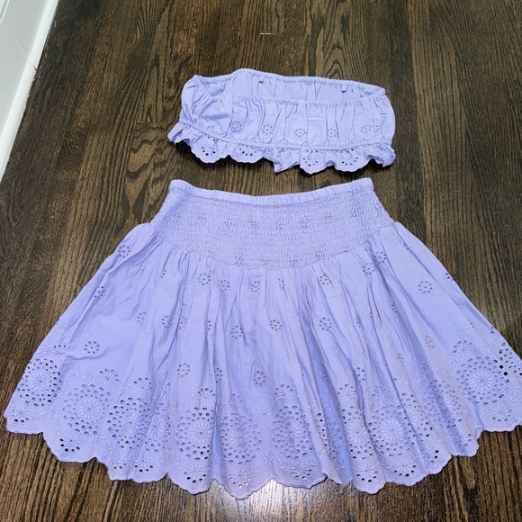 Urban Outfitters Mia Eyelet Tube Top and Mini Skirt Set in Purple - Picture 3 of 3